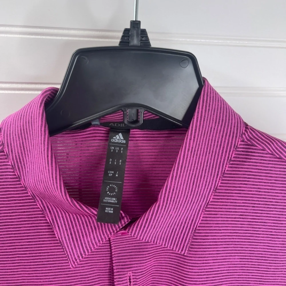 NWT adidas Men's Ottoman Stripe Golf Polo Shirt Small